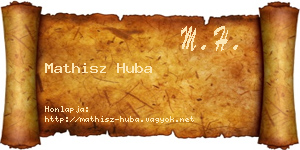 Mathisz Huba névjegykártya